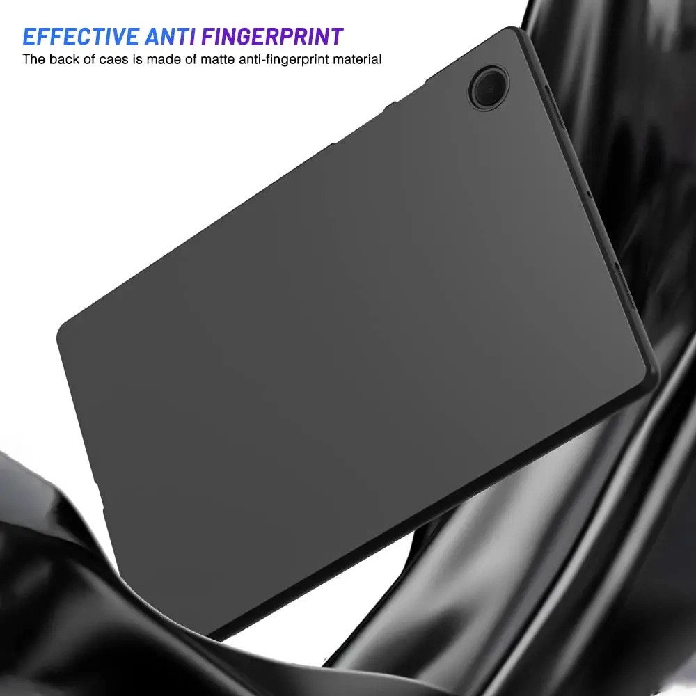 Soft Silicone Case For Samsung Galaxy Tab A9 8.7 2023 SM-X110 SM-X115 X110 X115 Flexible TPU Shell Shockproof Black Cover