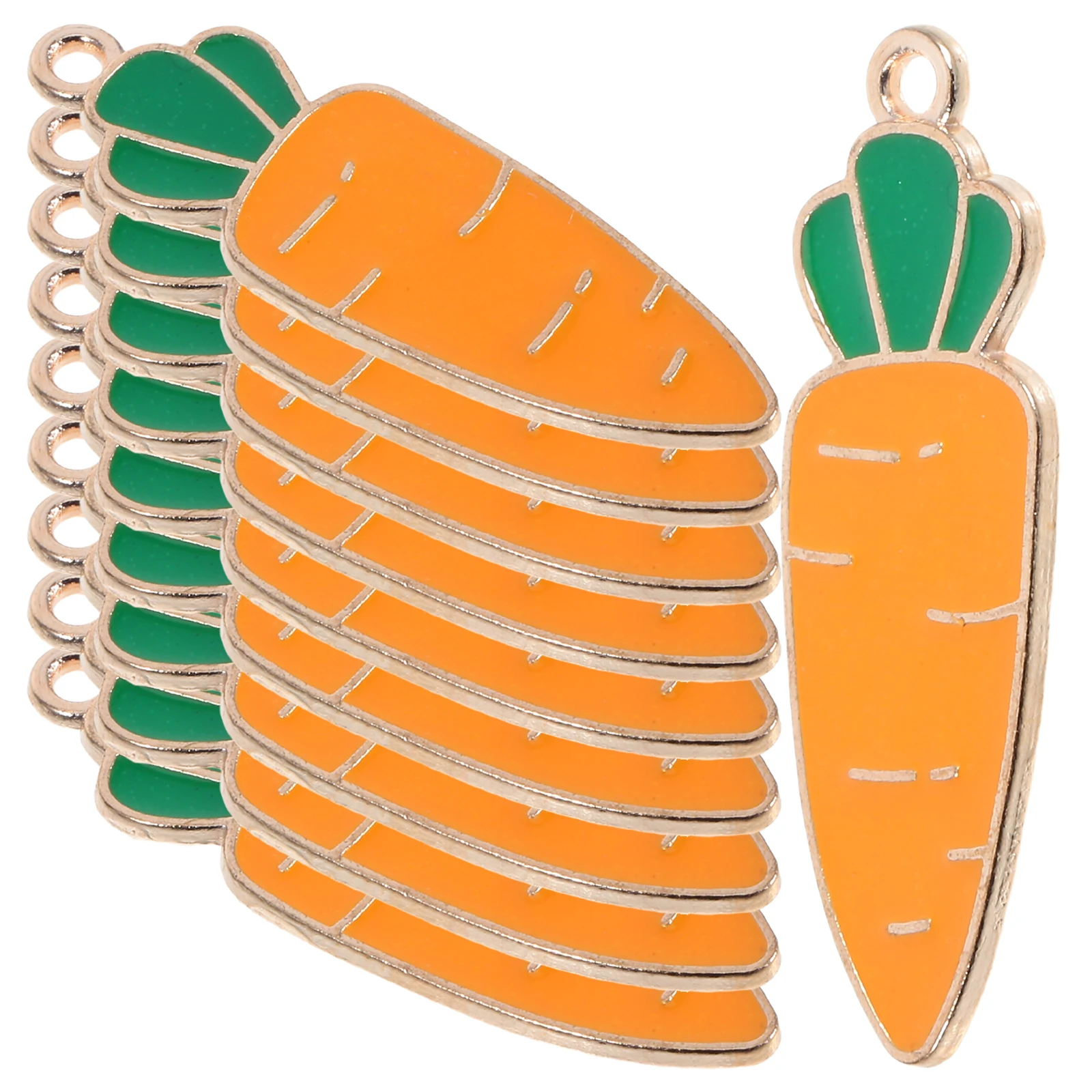 

10 Pcs Vegetable Carrot Pendant Jewelry Making Charms Necklace DIY Pendants for Necklaces Earring Decorative