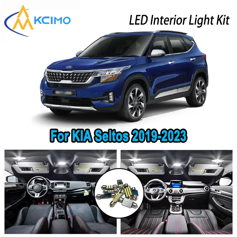 

For KIA Seltos 2019-2023 2020 2021 2022 2023 Premium Bright LED Interior Dome Map Trunk Light Kit Car Led Lamps Canbus No Error