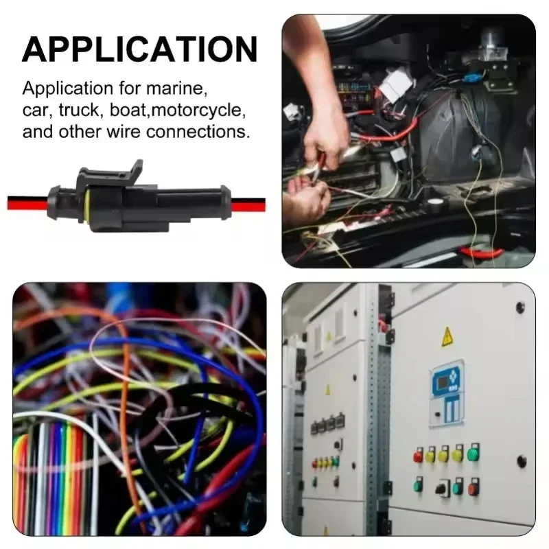 10/20pcs 2 Pin Way Connector Waterproof Connectors Male & Female Way 16 AWG Wire for Car Truck Boat Electrical Connector