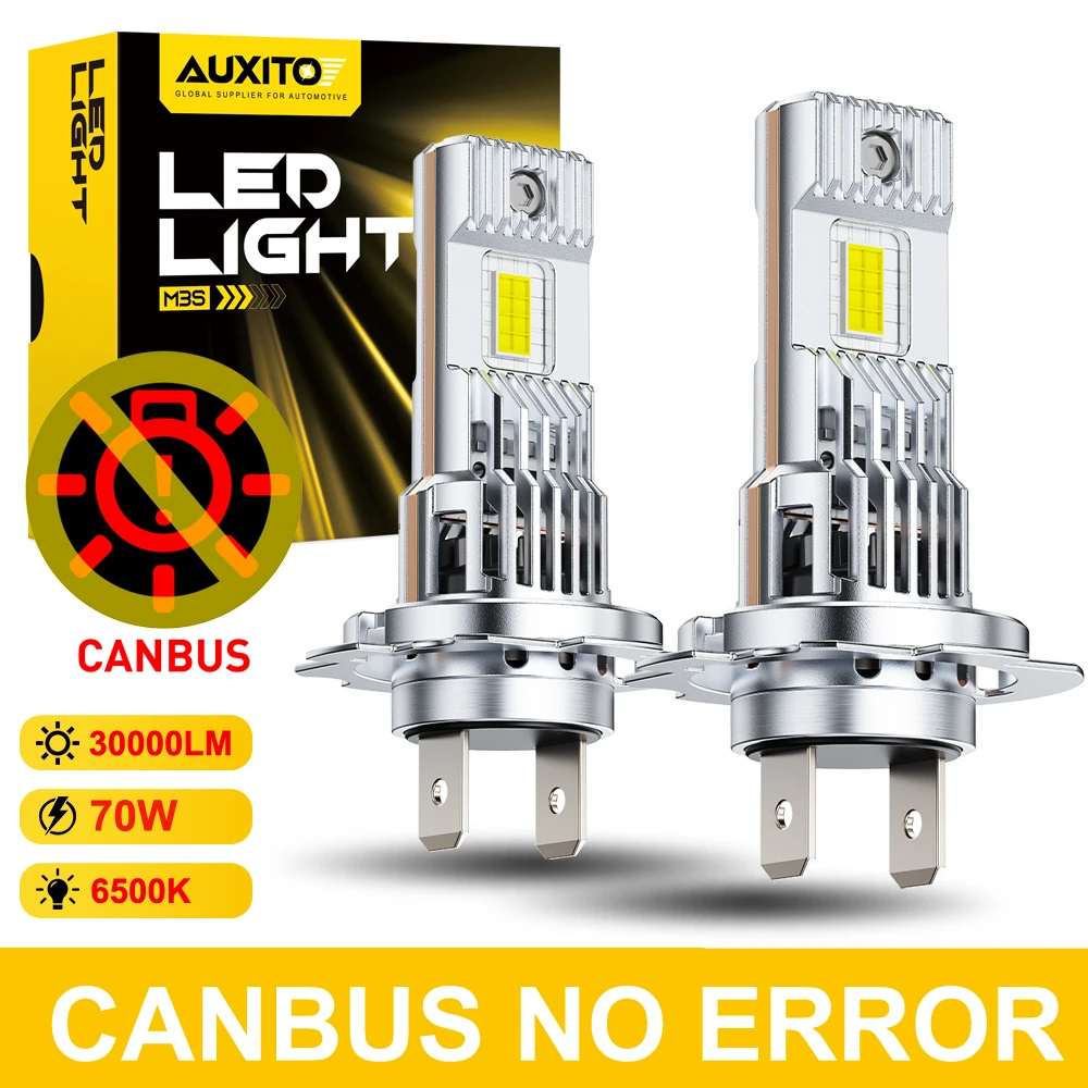 AUXITO Latest H7 LED Headlight Bulb CANBUS Mini Wireless 70W 30000LM 6500K Car Headlamp Diode Lamps H7 Turbo LED 12V Automobile