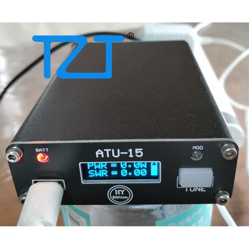 

TZT ATU-15 Shortwave Antenna Tuner Automatic HF Antenna Tuner Built-in Battery for Amateur Radio DIY