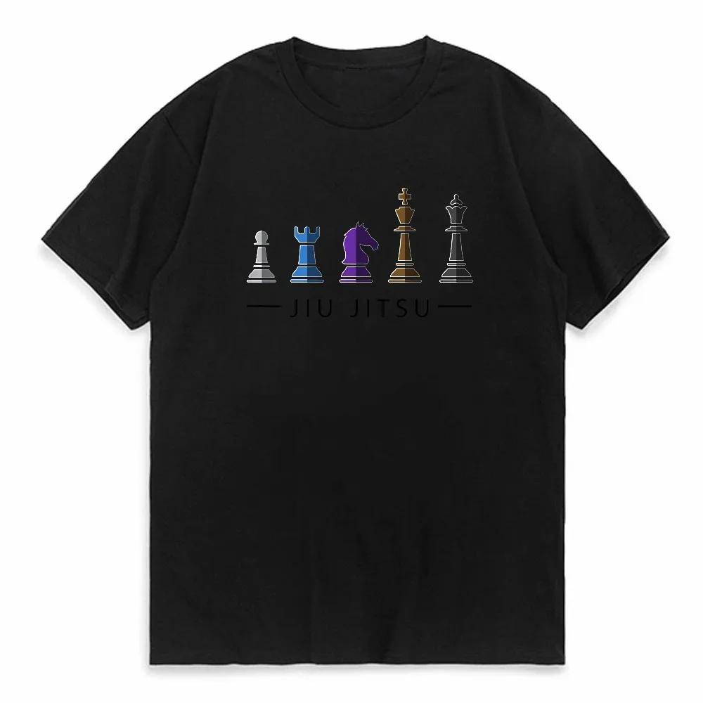 Funny BJJ Brazilian Jiu Jitsu Chess Belt Fighter MMA Gift T-Shirt Men Vintage Streetwear Camisetas