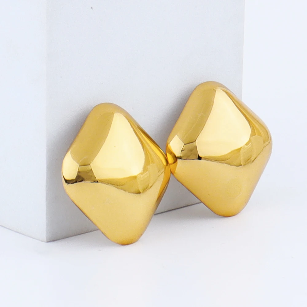 

Stainless Steel Square Stud Earrings For Women 18K Gold Plated Geometric Earring Trendy Weeding Jewelry Accessories Gift