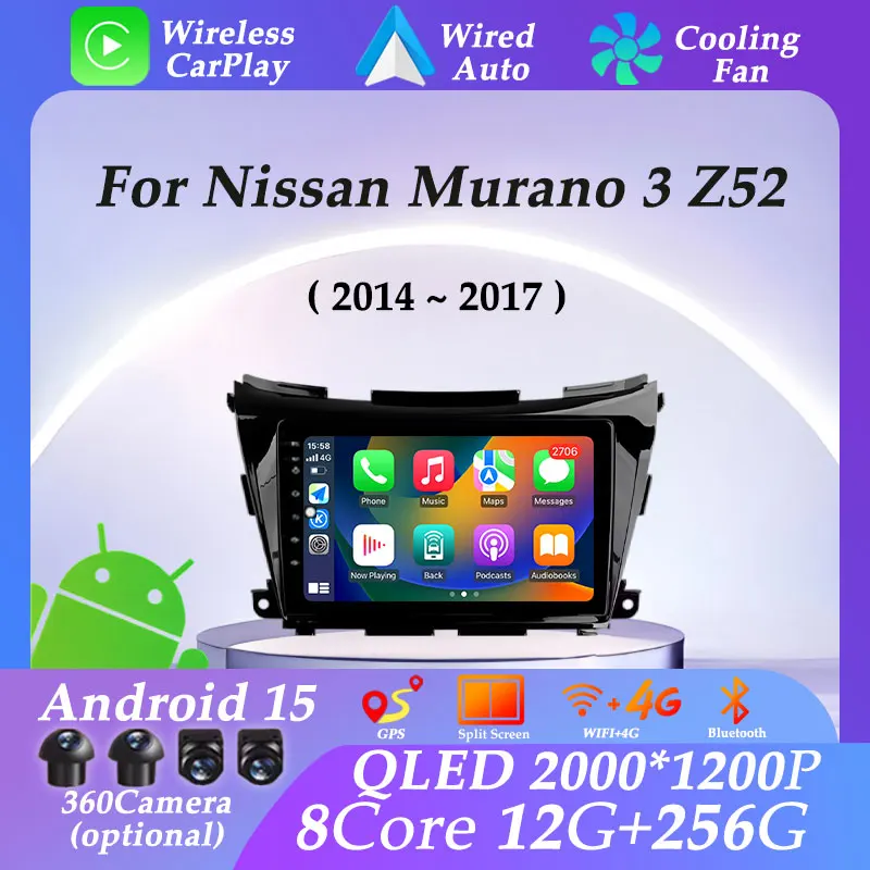 

10 inch for Nissan Murano 3 Z52 2014 - 2017 Car Radio Multimedia Player Video Carplay Android Auto DSP Stereo Split Screen WIFI
