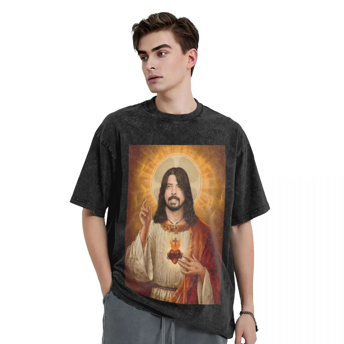 Dave Grohl Jesus T-Shirt anime baggy shirts aesthetic clothes oversized t shirt t shirts for men