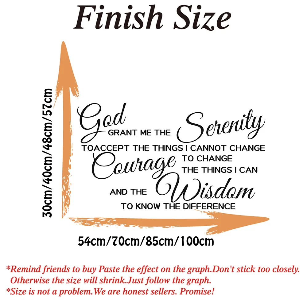 Christian Bible Verse Inspirational Wall Stickers God Grant Serenity Prayer Wall Decals Bedroom Playroom Home Decor - view 4