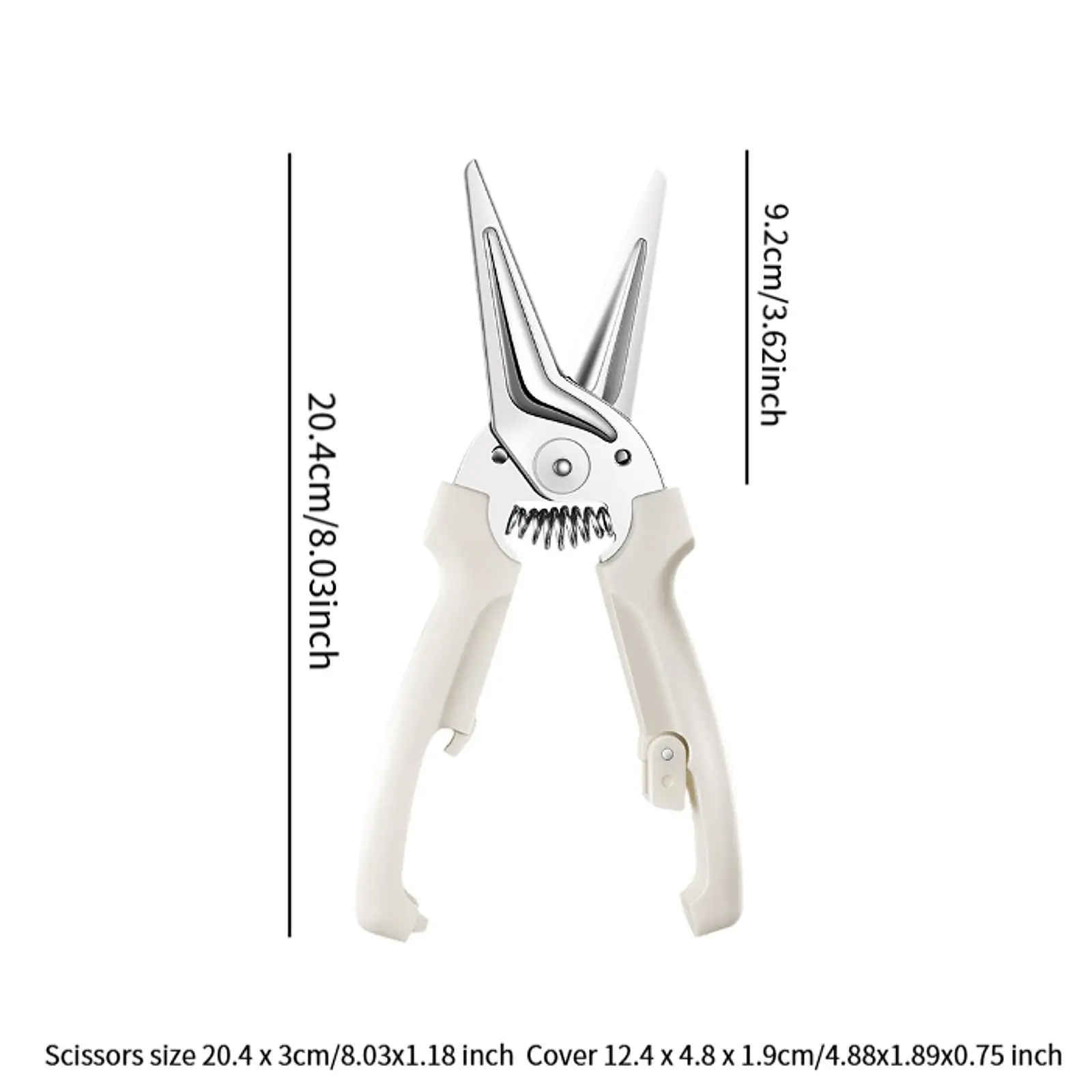 Professional Stainless Steel Kitchen Shears with Protective Cover for Chicken Bone and Barbecue Meat Cutting