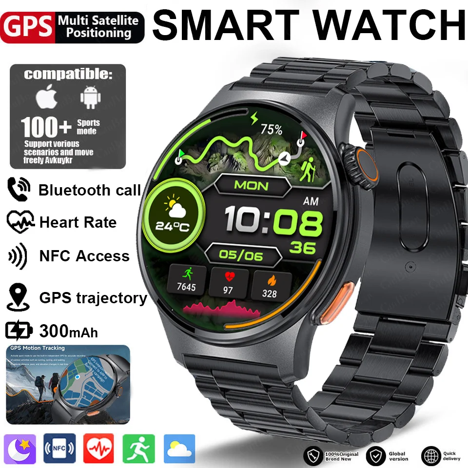 

Outdoor Sports GPS Smartwatch Men NFC Control Bluetooth Call Heart Rate IP68 Waterproof Smart Watch Man For Android IOS 2025 New