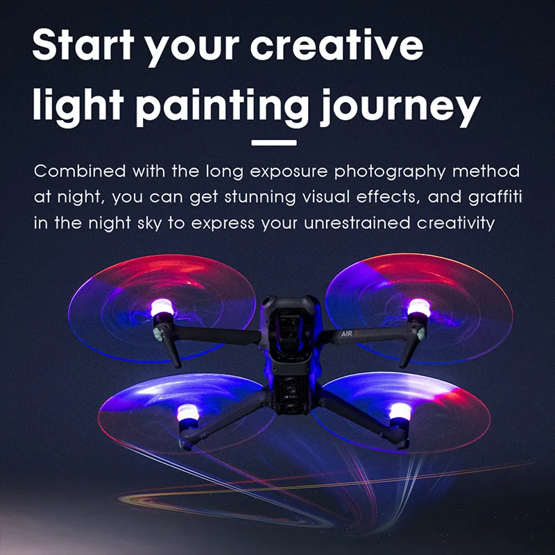 STARTRC LED Propeller For DJI Air 3/Air 3S Accessories LED Flash Propeller Night Light Glowing Propellers Low Noise Props 2Pair
