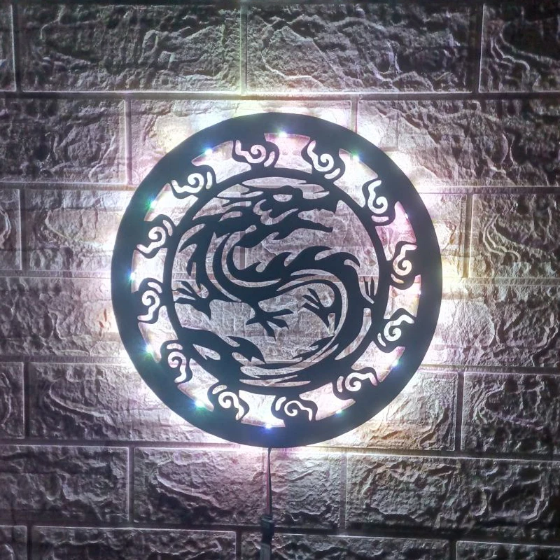 ZK50-Applique Murale LED en Forme de Dragon Chinois, Lumière Changeante entre Documents, Luminaire Décoratif d'Nik, Idéal comme Fond de Mur, Veilleuse USB