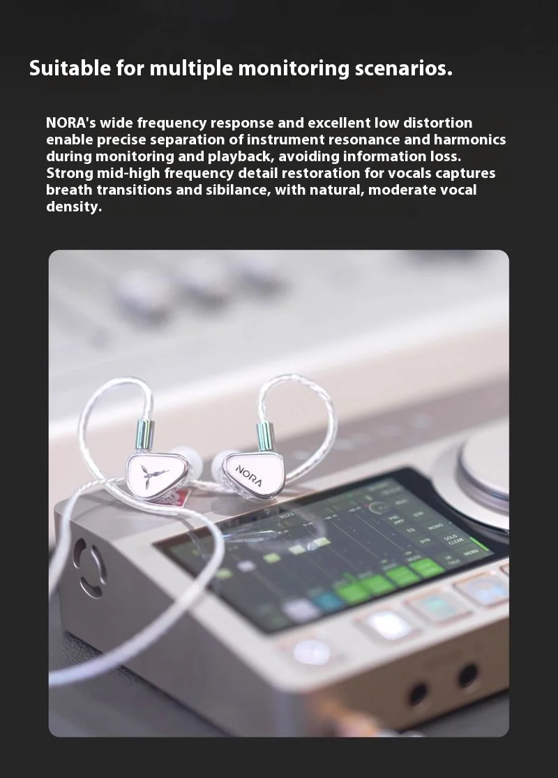 TANCHJIM NORA In-ear Hifi Wired Music Earphones Professional In-Ear Hi-Fi Monitoring Headphones Customized DMT 5 Dynamic Gift PC