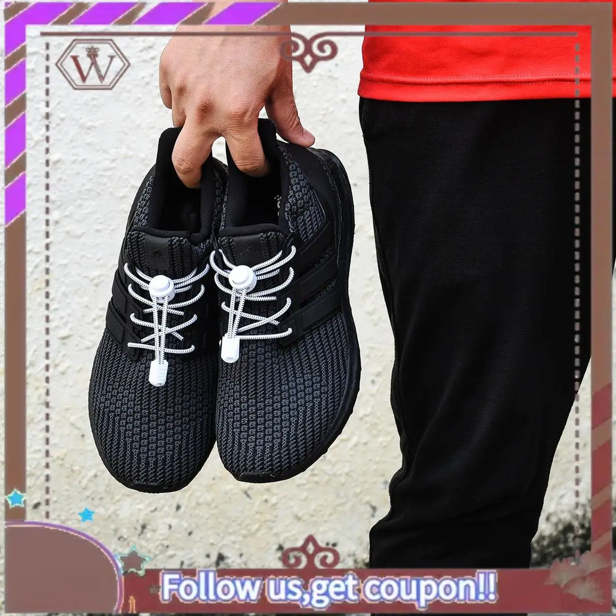 

A95D-5 Пара шнурков без завязок Светоотражающий эластичный замок Шнурки для обуви Эластичный шнур Спортивные шнурки Один размер Подходит для всех взрослых и детей