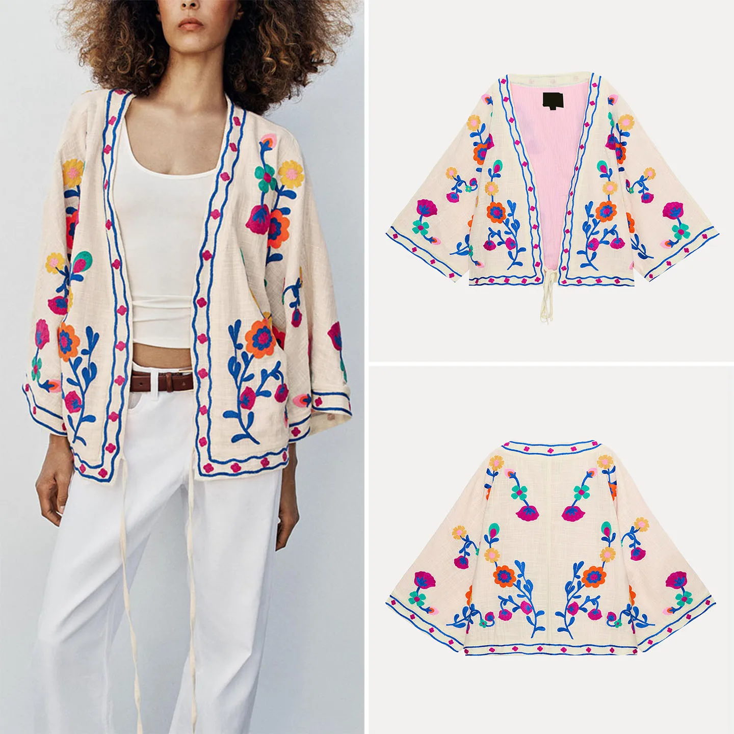 Women's Fashionable Embroidered Slim Fit Flower Jacket 2026 Summer Collection Versatile Personalized Short Outerwear