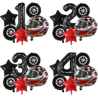 6PCS Motor Helmet Balloon Wheel Tire Racing Balloons Birthday Decor Boys Race car Dirt Bike Motorcross Hot Wheel Party Supplies