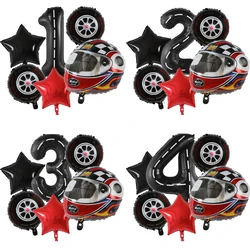 6 Stück Motor Helm Ballon Rad Reifen Renn ballons Geburtstag Dekor Jungen Rennwagen Dirt Bike Motor cross Hot Wheel Party liefert