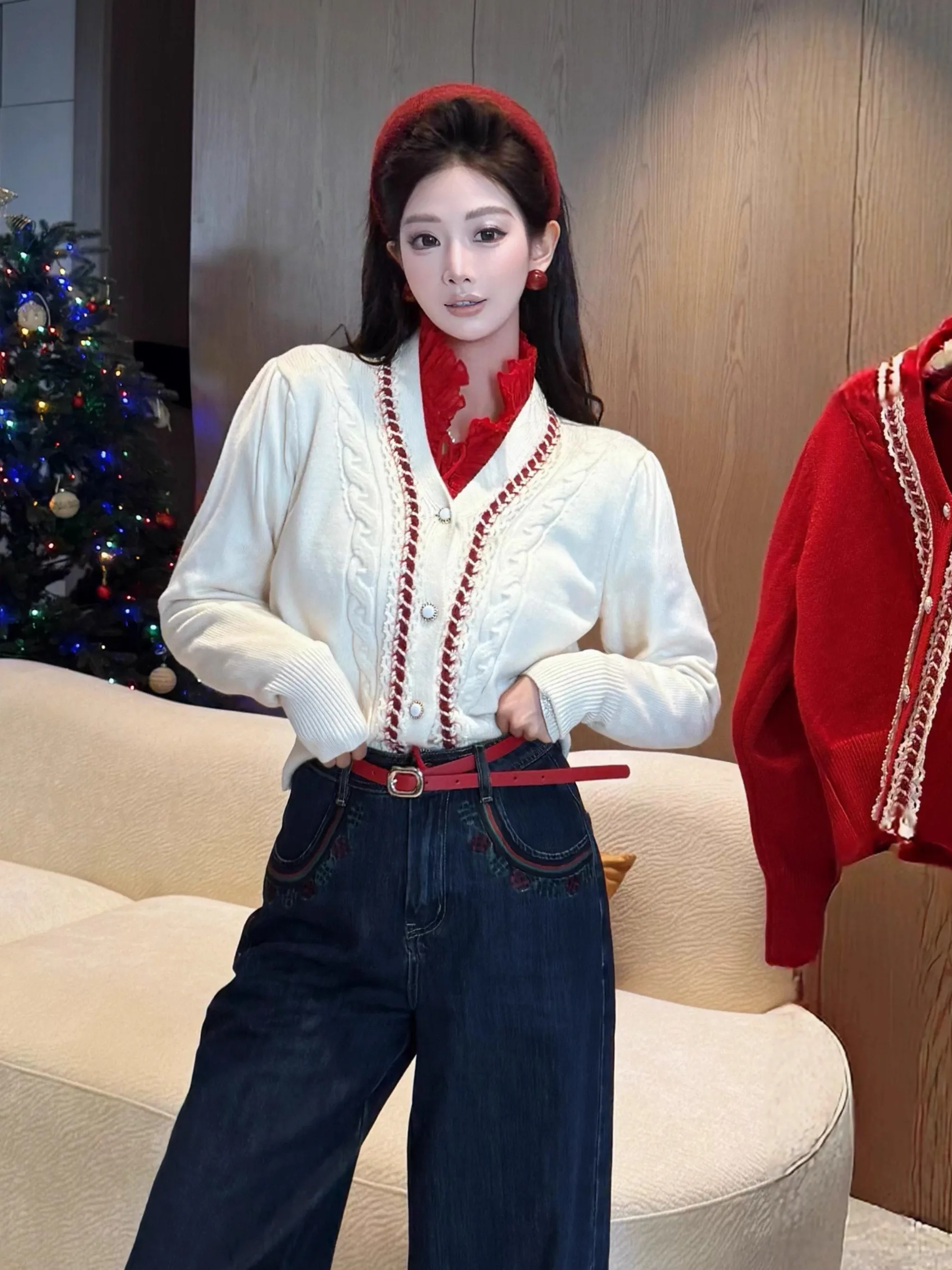 

Новый Dadada Casual Faion вязаный открытый кардиган свитер QPM424 Soft Sweet Sle универсальный удобный длинный све зимняя одежда