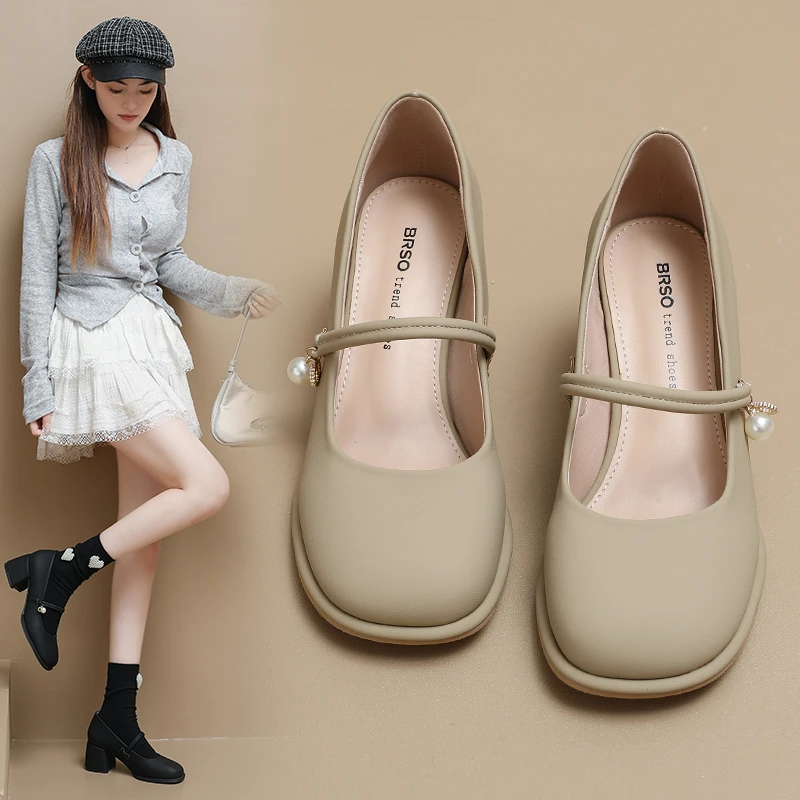 

Модные простые и универсальные элегантные женские туфли на высоком каблуке, неглубокие сандалии-лодочки, новинка лета 2025, женская обувь на каблуке