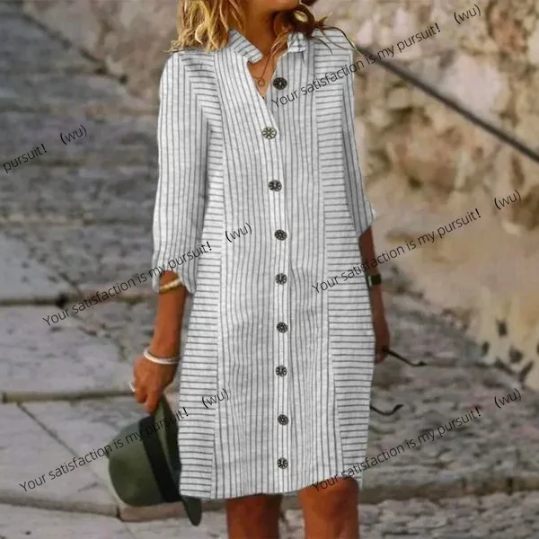 

Новая женская одежда. Европейская и американская женская одежда. Рубашка на пуговицах с семью рукавами. Юбка. Повседневный кардиган. Платье в полоску.