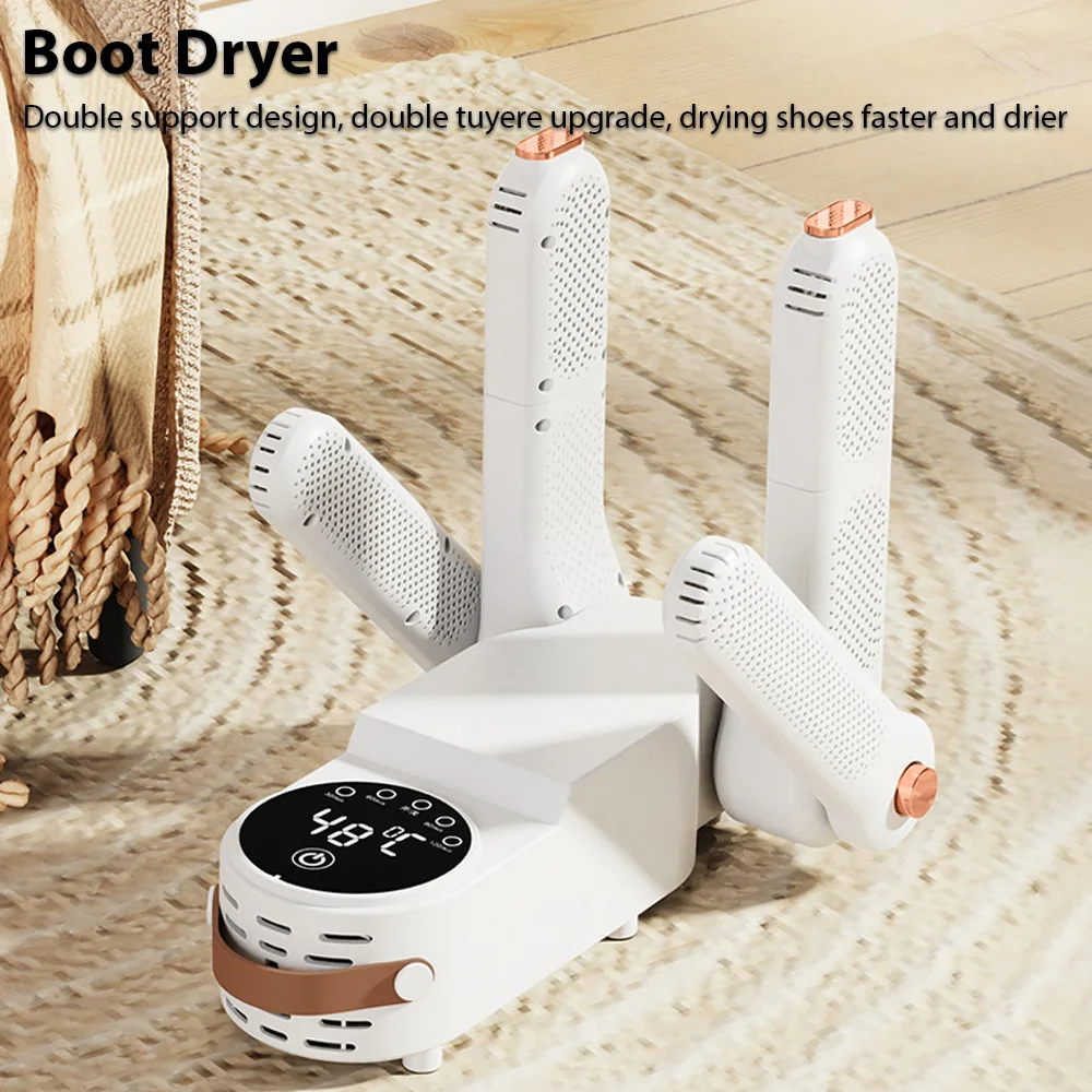 Shoe Dryer Touch Screen Portable Intelligent Temperature Control Automatic Timed Dehumidification Shoe Dryer with Dual V Rack