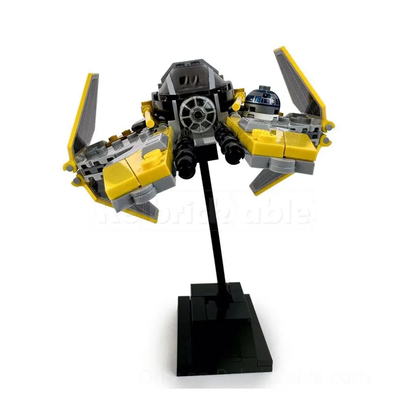 MOC Space War Series caza amarillo DIY bloques de construcción educativos compatibles para niños rompecabezas Juguetes regalos 200 Uds