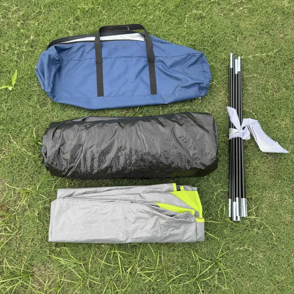 Outdoor Camping Equipment Double Layer Black Coating Portable Tent Multifunctional Sun Protection Windproof Light Blocking