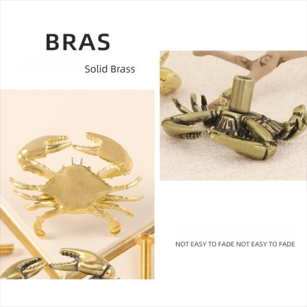 Animals Retro Brass Cabinet Pulls Luxury Marine Style Closet Door Knobs Hardware Single Hole Wardrobe Door Pulls Cupboard
