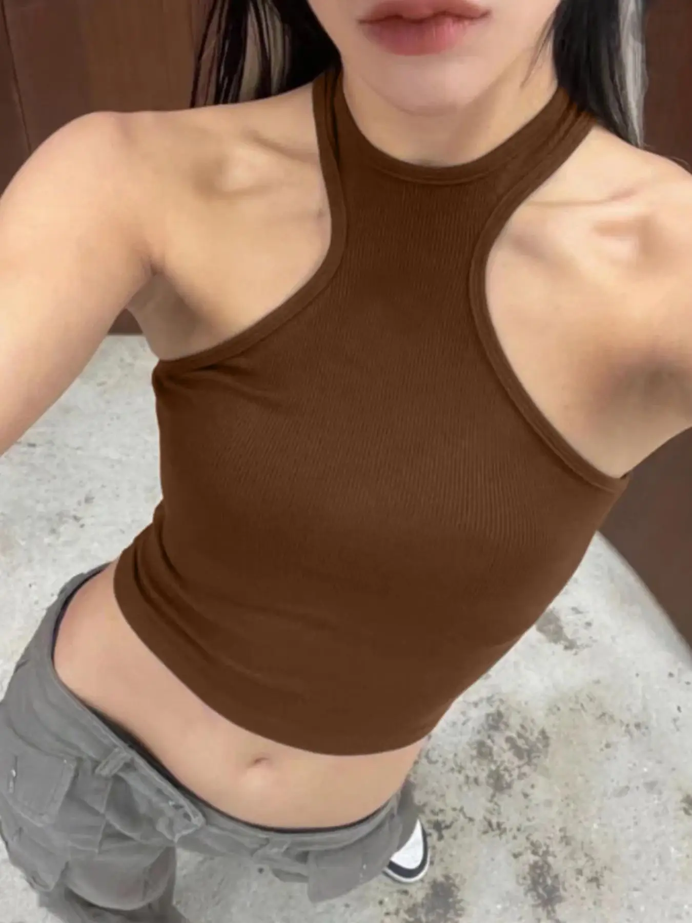Women's Neck Hanging Sports Vest, yoga Sweat Wicking Seamless Underwear, Running Speed Drying Cross Shaped Vest Short
