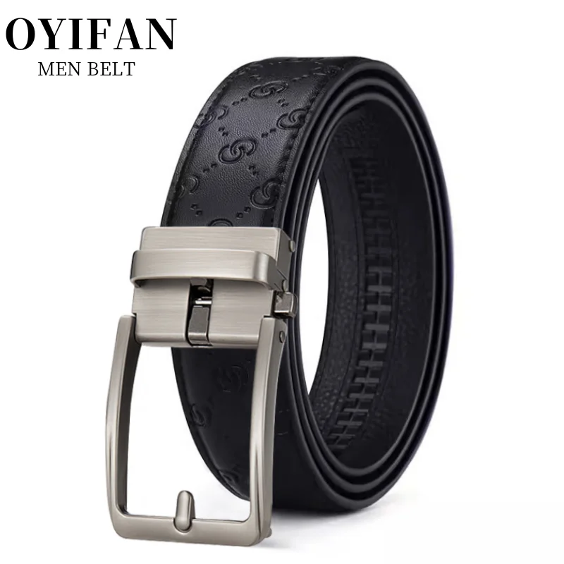 OYIFAN Brand Luxury Men's Belt Click Buckle Ratchet Belt Men Business Casual Automatic Belt Men Fashion Designer Belt
