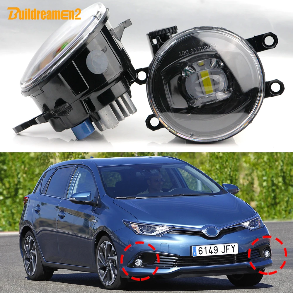 2 Pcs LED Lens Fog Light Assembly DRL For Toyota Auris Blade 2006-2018 30W H11 Car Front Fog Lamp Daylight Style