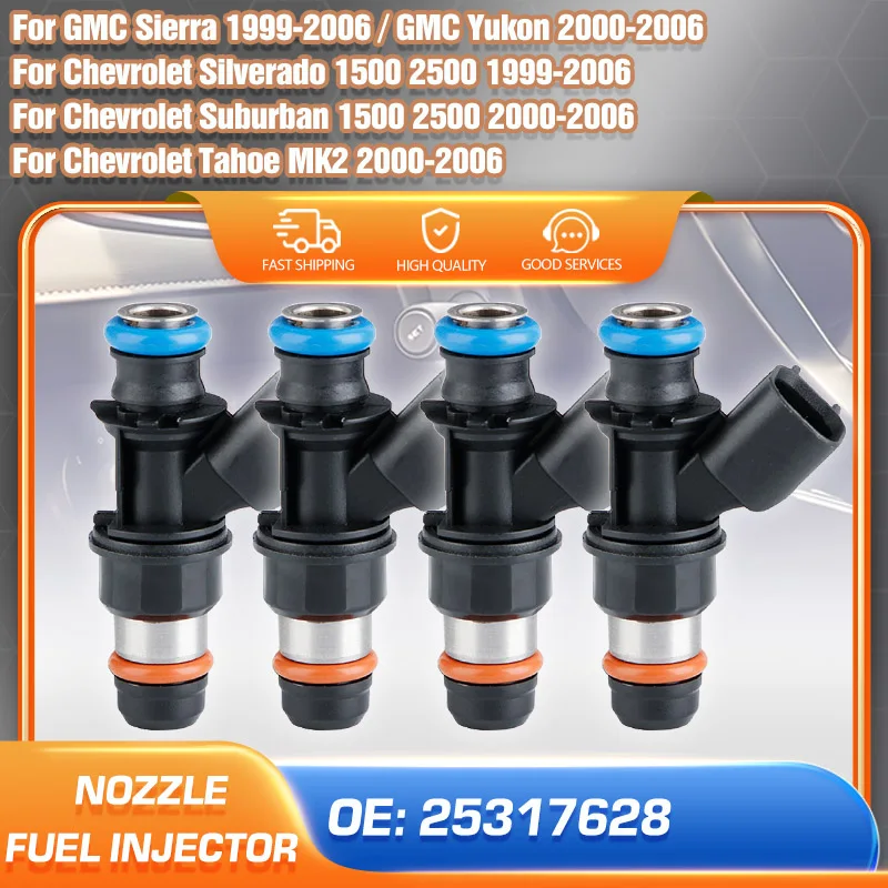 

Fuel Injector Nozzle Kit For GMC Sierra Yukon Chevrolet Tahoe Suburban Silverado 1999-2006 Car Accessories 25317628 25320287