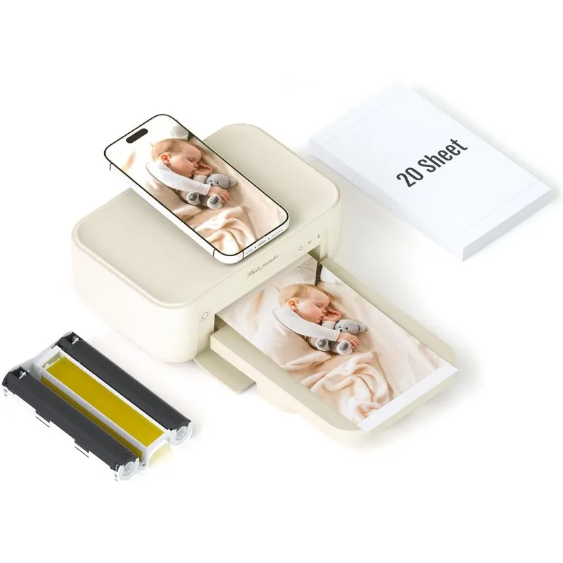 Photo Printer 4x6,+20 Sheets&1ribbon,Wi-Fi Wireless Instant Picture Printer for iPhone, Android, Smartphone