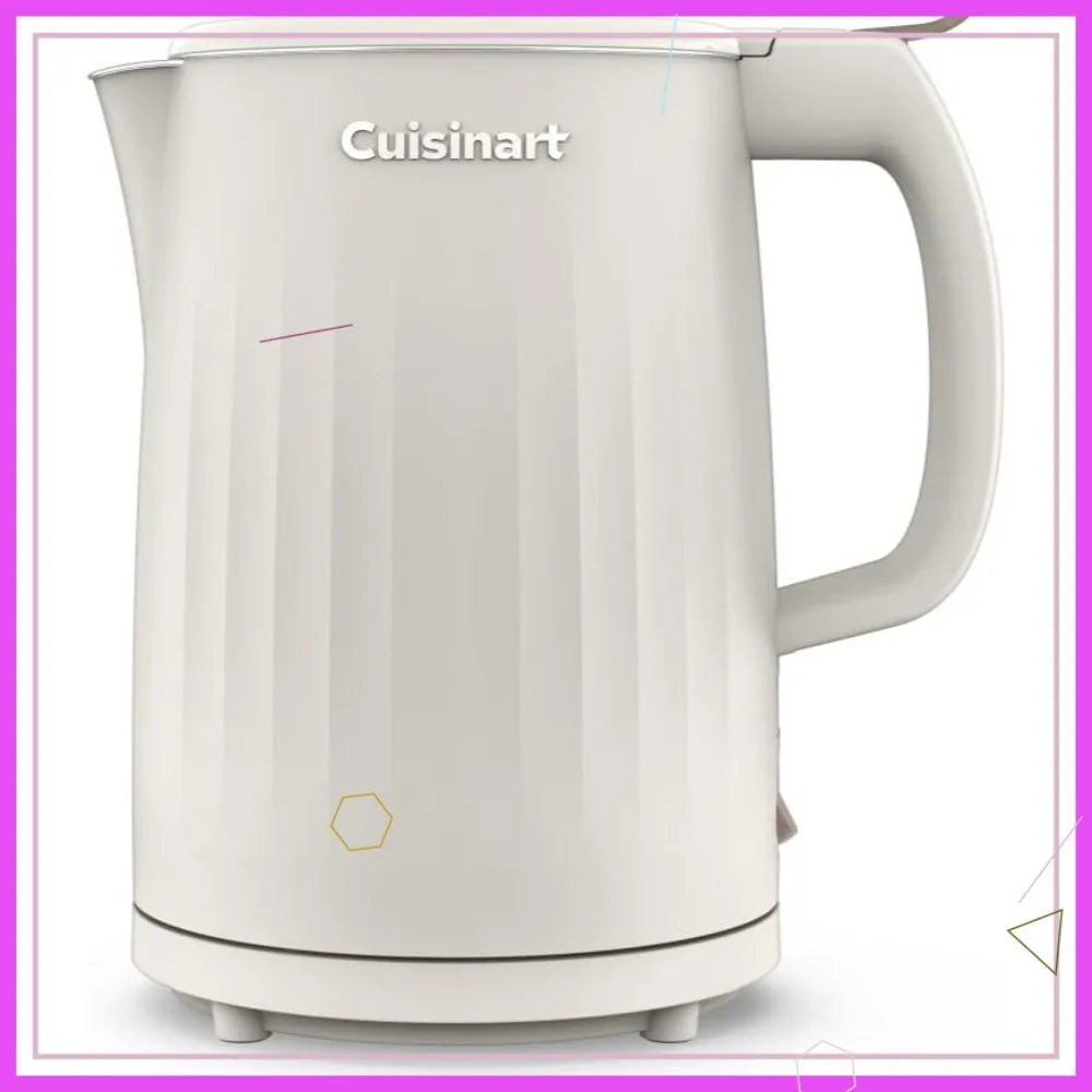 

Электрический чайник с двойными стенками, 1 литр, внутренняя часть из нержавеющей стали, быстрое нагревание одним нажатием для чая, какао, овсянки