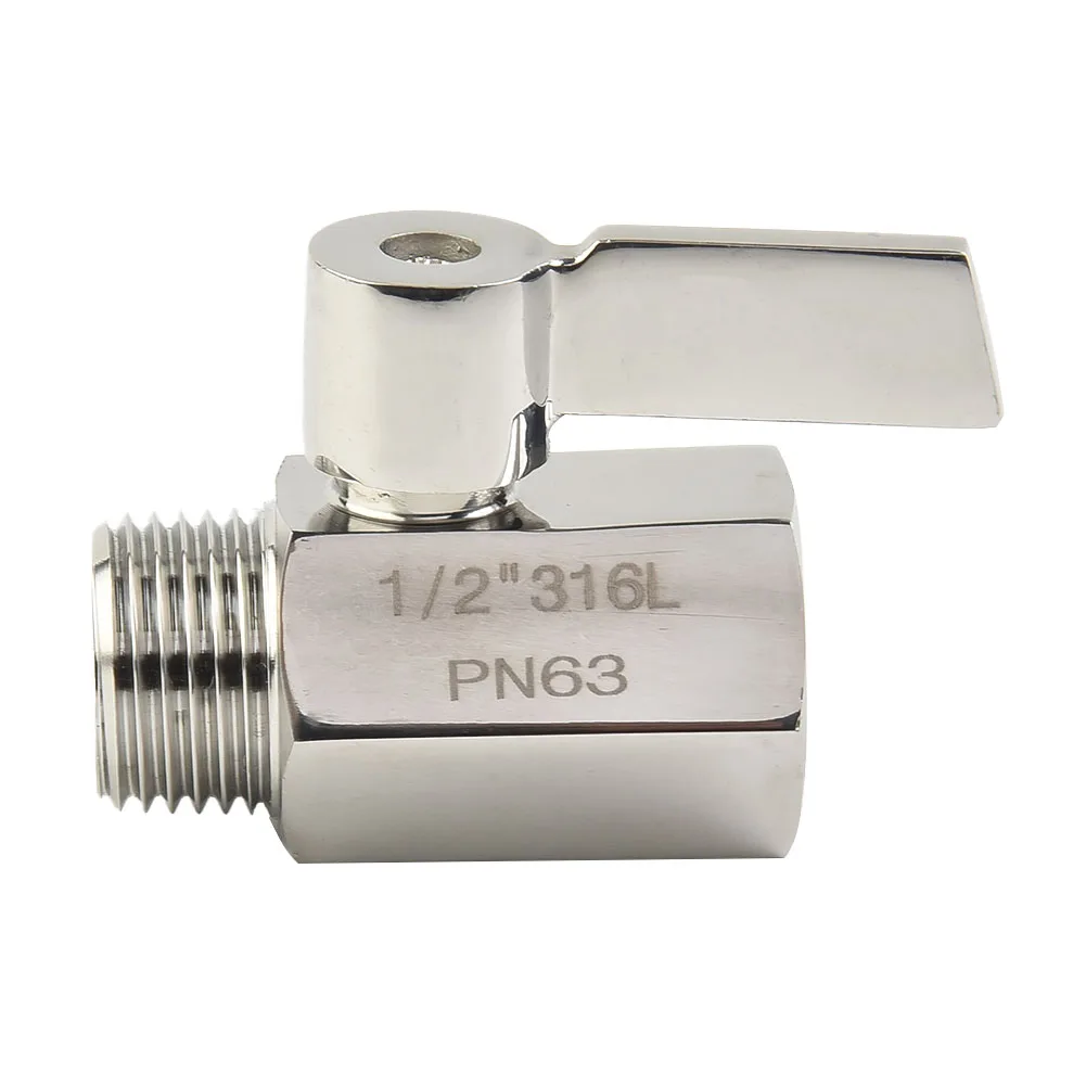 Parts Shut Off Valve 304 Stainless Steel Valve Shower Head Water Saver 1/4 Turn Shut-Off 1Pcs Flow Quick Control