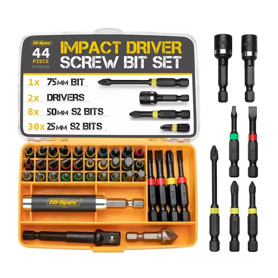 Hi-Spec 44/99pcs-130pcsTitanium Drill Bit Set Cobalt Twist Drill Bits Metric Straight Shank Set Stainless Steel Metal Drills set