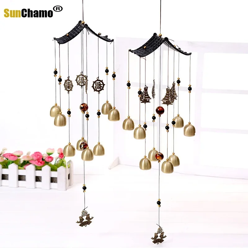 Hot Selling Creative Japanese-style Copper Bell Wind Bell Bedroom Balcony Hanging Door Decoration Shop To Attract Money Bell