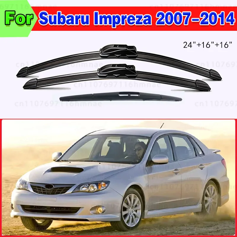 Wiper Front Wiper Blades Set For Subaru Impreza GE GV GH GR 2007 - 2014 Windshield Windscreen Window 24"+16"+16'' Accessories