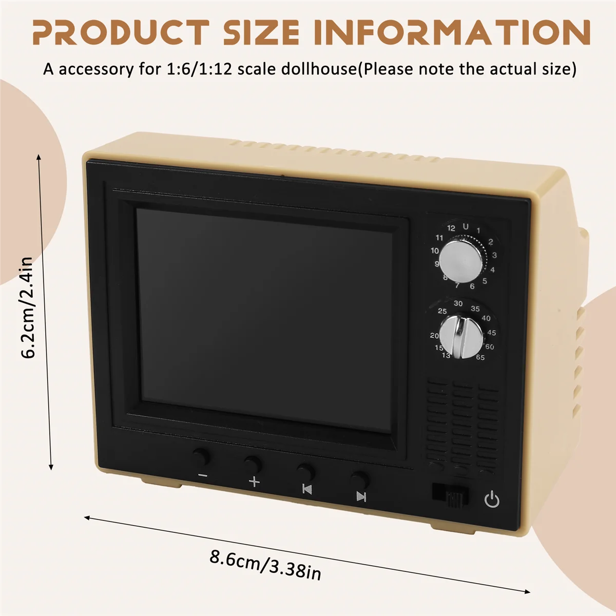 

Mini Tv Toy 1:12 Miniature TV Playable Video Mini Television Model Living Room Home Appliances Decor Toy