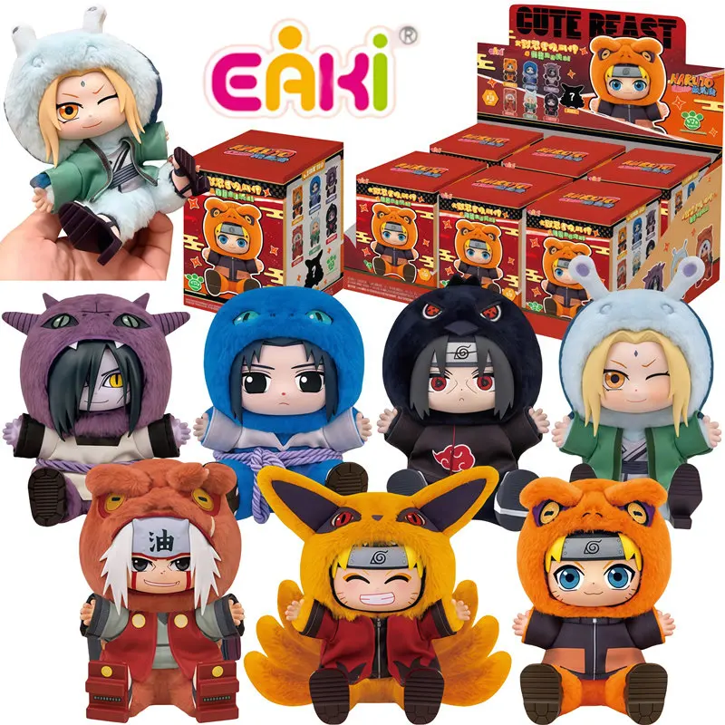 

EAKI NARUTO Uzumaki Naruto Uchiha Sasuke Uchiha Itachi Orochimaru Jiraiya Tsunade Anime Figure Plush Doll Blind Box Toys Gifts