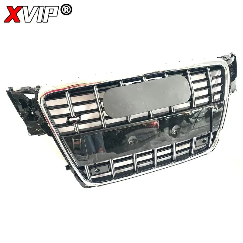 Gril Bumper Depan XVIP Chrome Silver Model S4 Dengan Gril Atas Chrome Untuk Aksesoris Mobil A4/A4 Avant/S4 B8 Mesh Tahun 2009-12