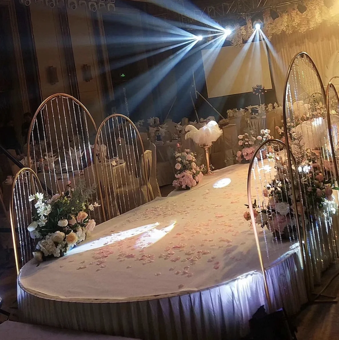 3 יח '/6 יח') בהתאמה אישית בצורת קישוט חתונה אקרילי רקע קישוט לעמוד רקע חתונה למכירה