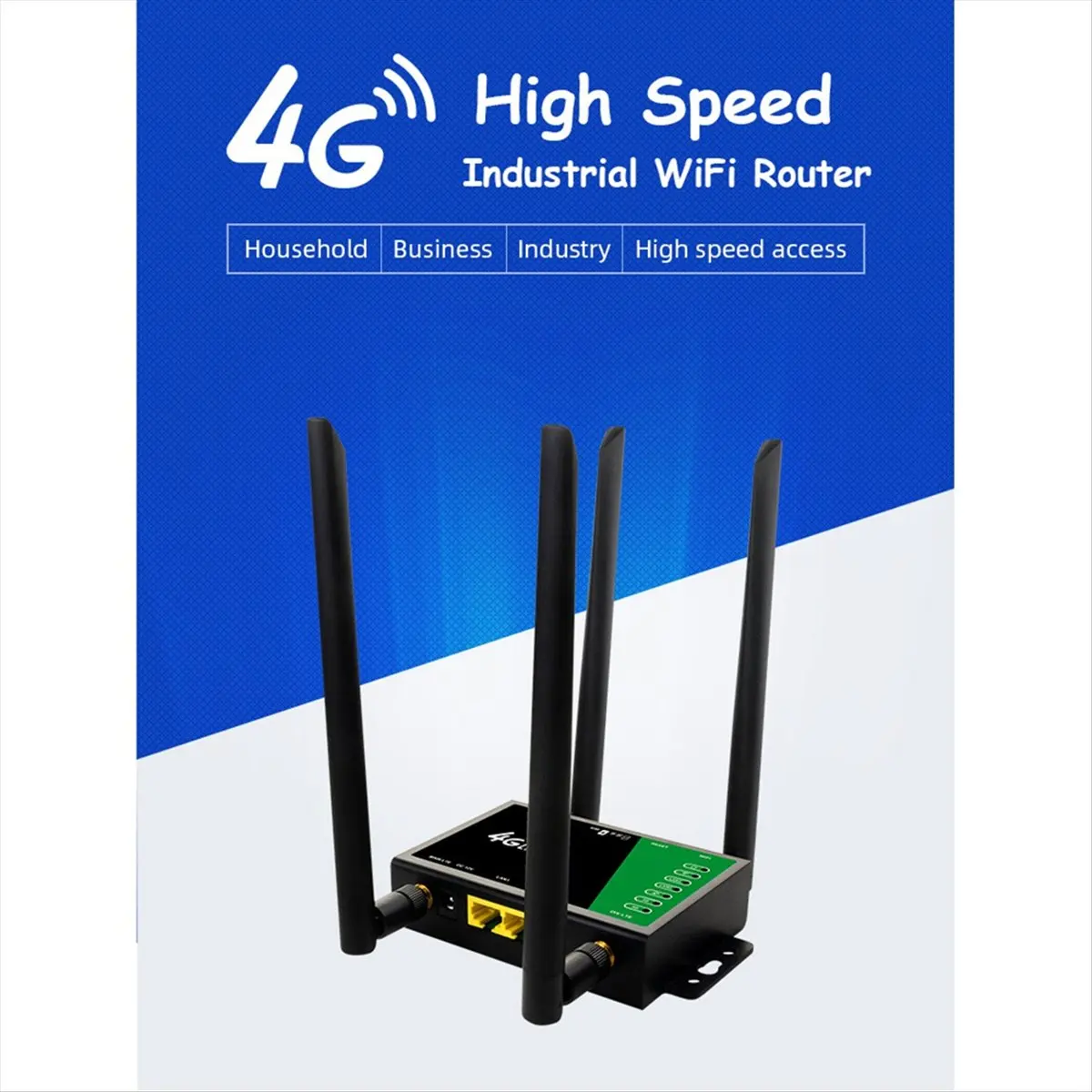 Enrutador inalámbrico Industrial CPE Wifi 4G, ranura para tarjeta Sim, punto de acceso móvil portátil, antena externa de 300Mbps, 32 usuarios, enchufe europeo-ABVK