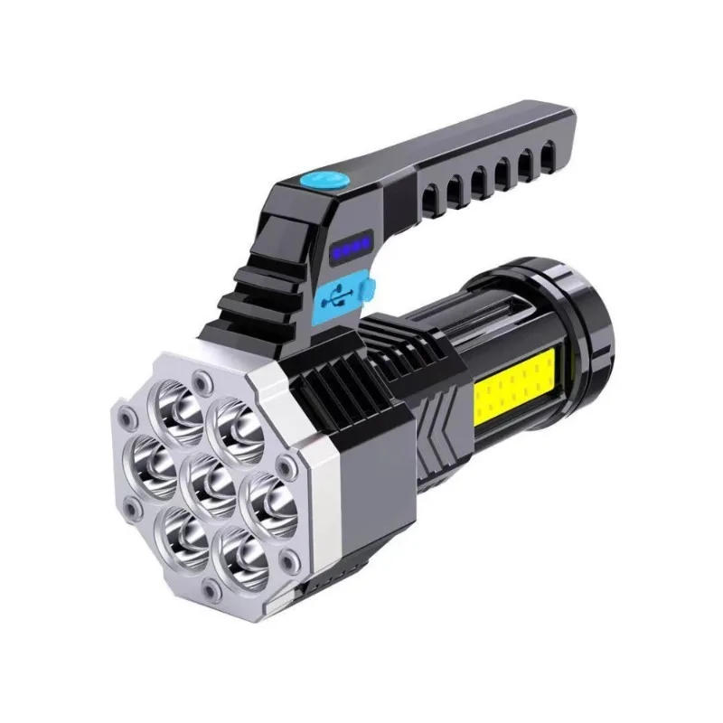 7LED superheldere zaklamp - USB oplaadbaar, lange batterijduur, COB-zijlicht, compact voor noodgevallen en patrouilles buitenshuis