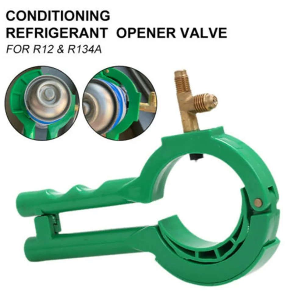 3-In-1 R134A R12 Side Can Tap Valve Side Mount For Car Air Conditioning Refrigerant Manifold 1/4SAE 1/2ACME Connecting Thread