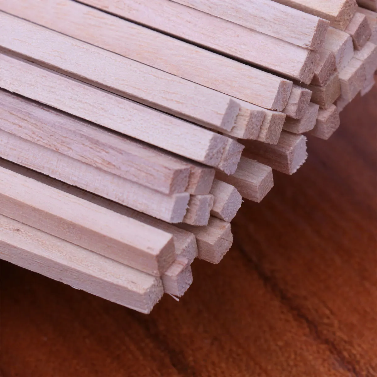 

50pcs Light Wood Thin Lightweight Unfinished Sticks For Diy Craft Building Projects Wooden Material Handicraft Supply