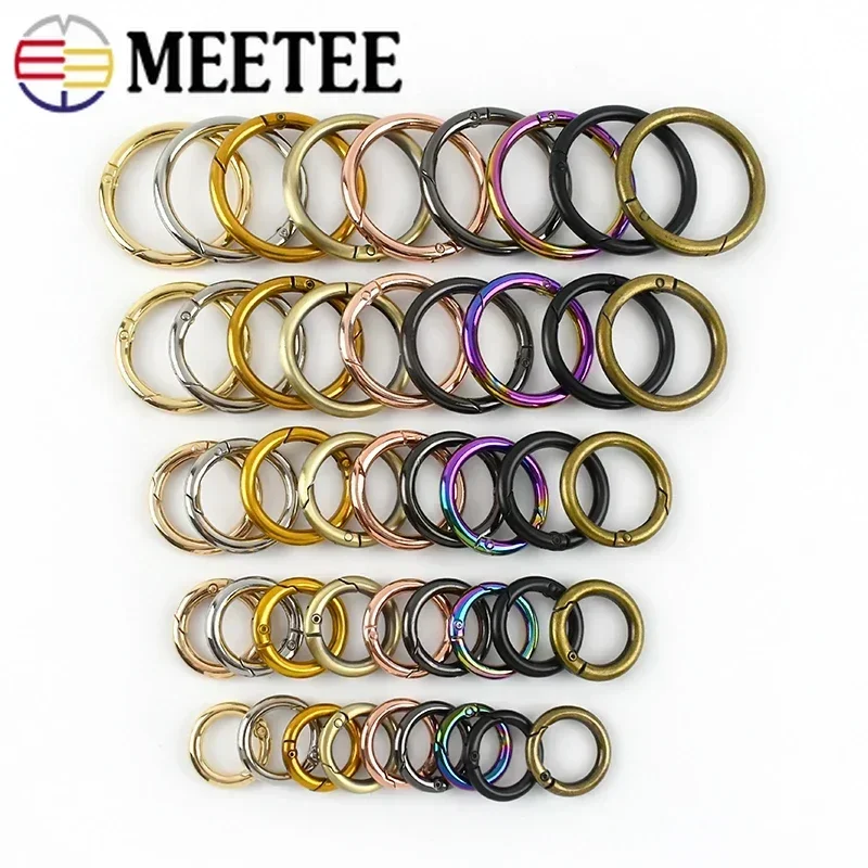 5Pcs 16-50mm Metal O Ring Buckles Circle Openable Keychain Rings Bag Strap Belt Snap Clasp Clip Hook Dog Collar Accessories