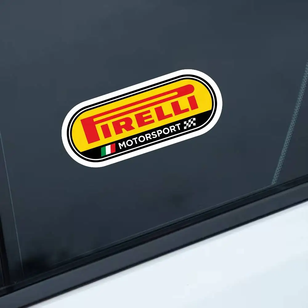 Pegatinas impermeables PIRELLI para decorar ventanas de coches, motocicletas y ordenadores.