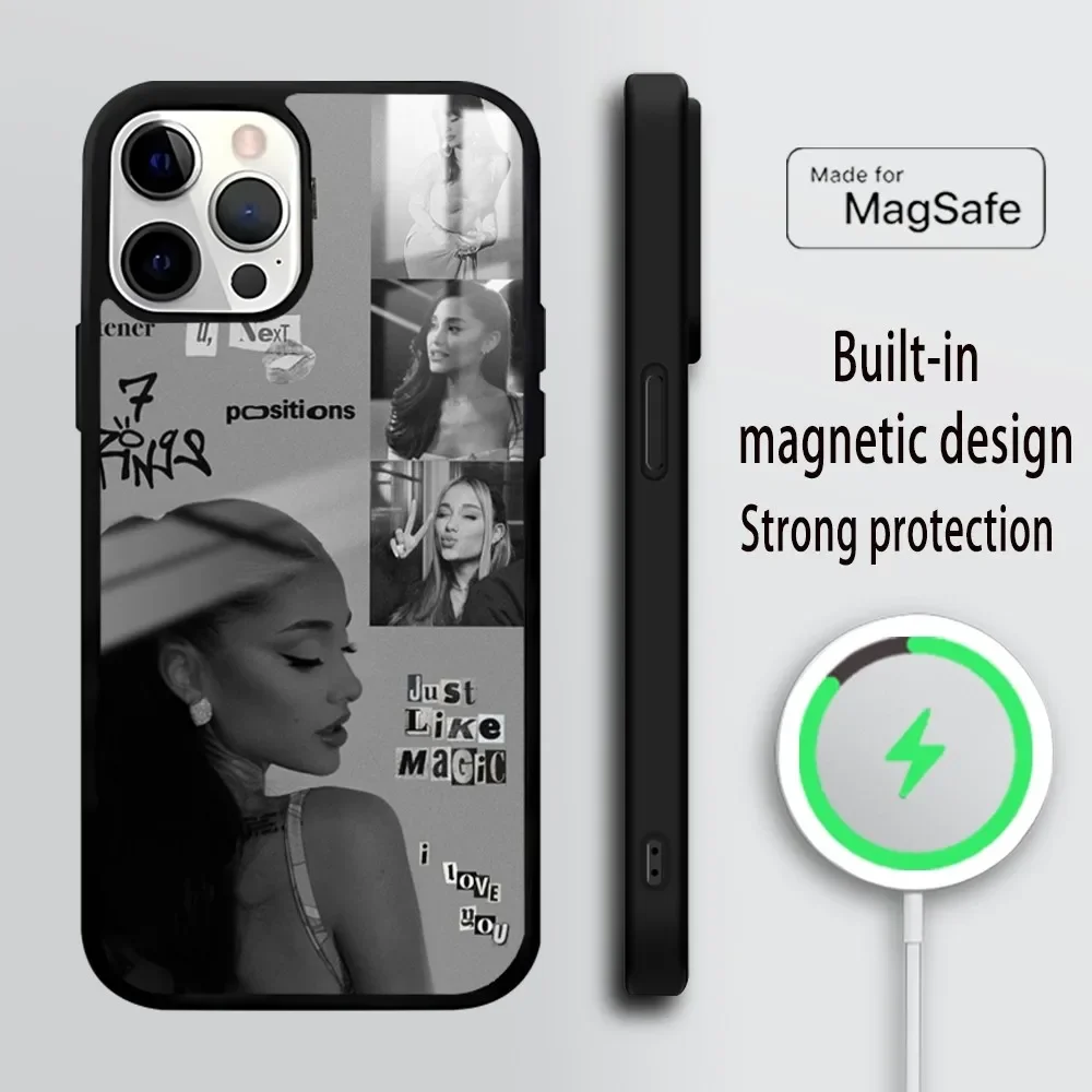 A-Ariana singer G-Grande yes Phone Case For iPhone 16 15 14 13 12 11 Pro Max Plus Mini Magsafe Mirror Wireless Magnetic Cover