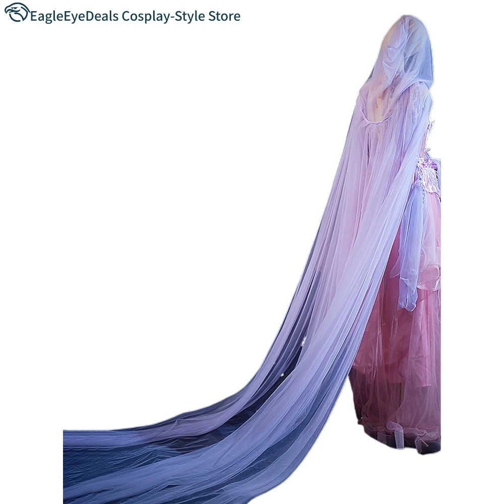 ثوب مسائي أجنحة الفراشة تأثيري الأرجواني فستان الوستارية شفافة الشيفون الشمال الزفاف السماوي لحكاية خرافية اليدوية