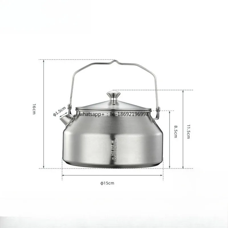 Stainless Steel Kettle for Brewing Tea and Coffee SW-1 Outdoor Boiling Water Lightweight Exquisite Black 1L Kettle